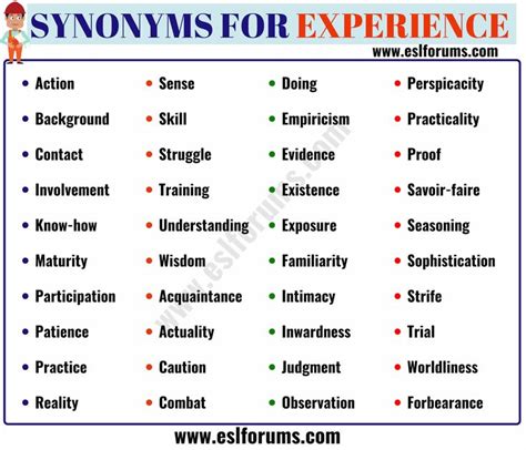 good experience synonym|different words for experience.